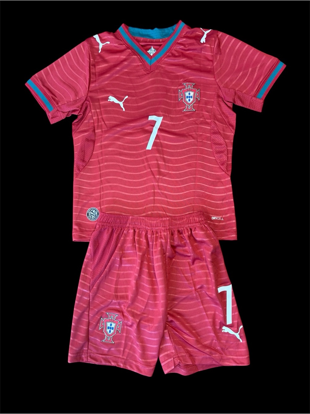 2026 Cristiano Ronaldo Puma Kids Portugal Home Soccer Set